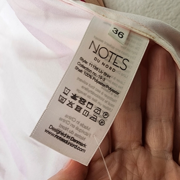 NOTES DU NORD Liv Striped Wrap Collar Blouse 36 - Picture 5 of 7